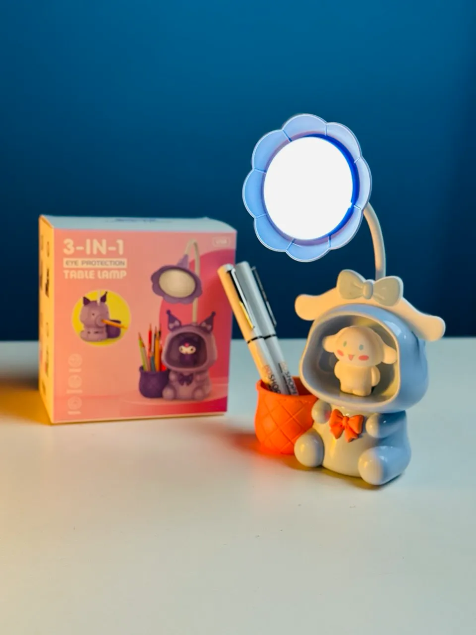 3 in 1 Rechargeable Table Lamp with Storage Cup & Sharpener for Kids